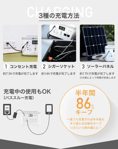 ポータブル電源 MS1000  1000Wh大容量（防災・停電・キャンプに最適）
