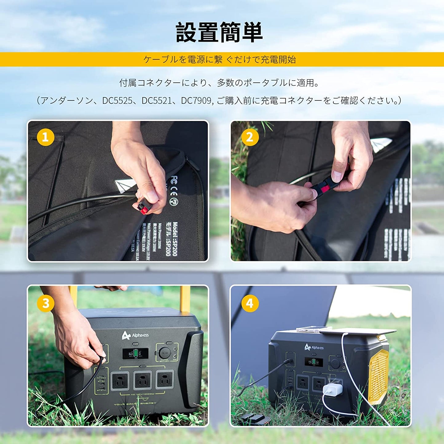 [Portable power supply accessories] Solar panel 200W (dustproof, waterproof, high durability)