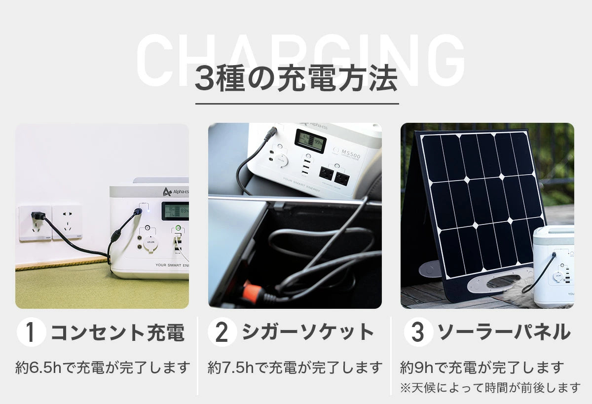 [Portable power supply] AlphaESS MINI SMILE 500 (Essential item for power outages and disaster countermeasures)